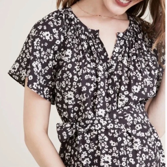 Hatch Maternity Regina Jumpsuit Floral Black & White Size 2 (Medium/Large) - Picture 4 of 16